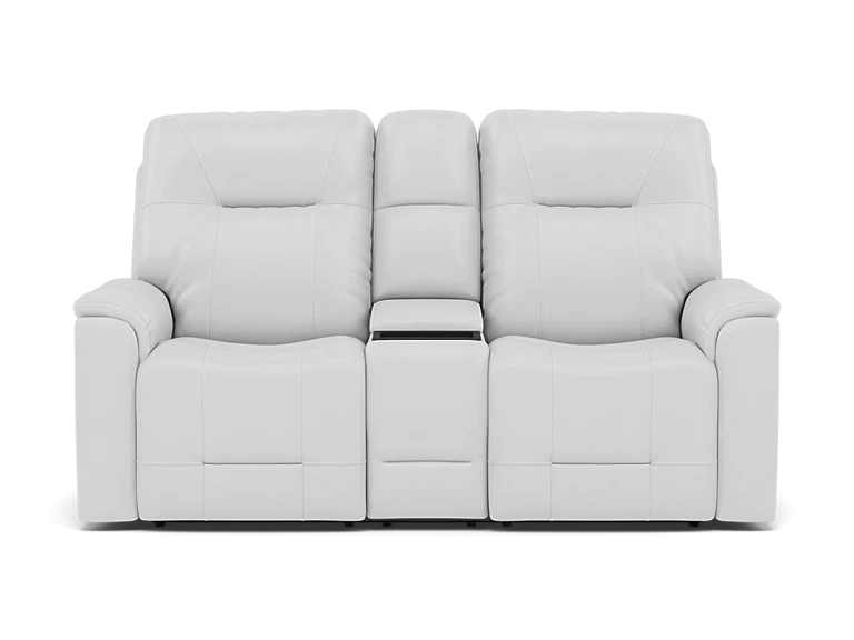 Matthew Leather Fully Loaded Zero Gravity Reclining Console Loveseat With Wireless Charging